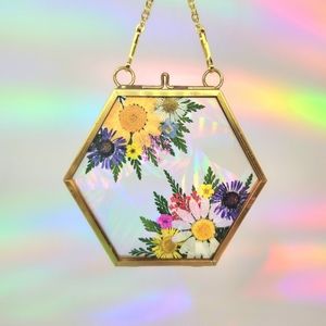 Floral Suncatchers, hand-made with REAL flowers & fruits, Rainbow Blaster